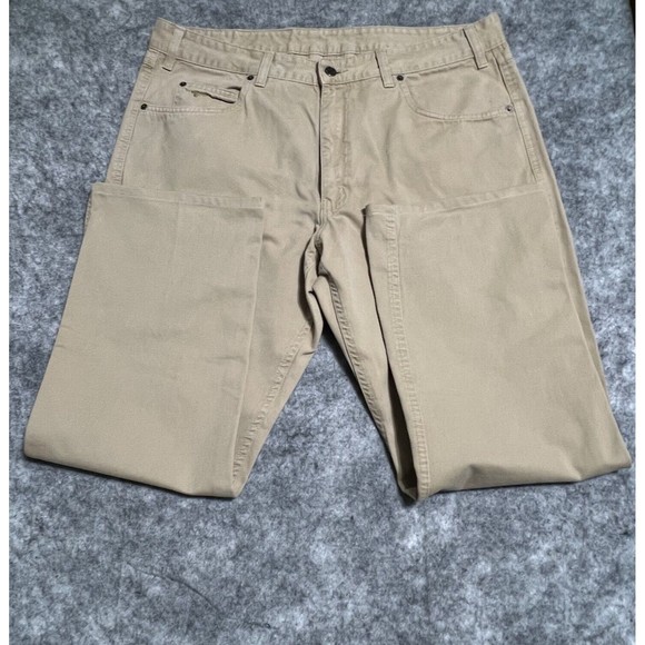 R.M. WILLIAMS AUSTRALIA Jeans Mens TAG 40R FIT 38.5x28 Altered Hem Tan - Picture 13 of 17